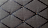 Black & Chrome Linen Fabric Memo Board