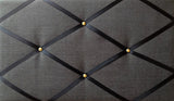 Black Linen Gold Fabric Memo Board NoticeBoardStore.com