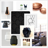 Black & Copper Mood Board Interior Colour Ideas The Notice Board Store - 3