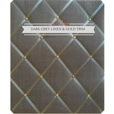 Dark Grey Linen & Gold Notice Board X-Large