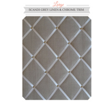 Scandi Grey Linen & Chrome Notice Board