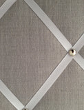 Scandi Grey Linen & Chrome Notice Board X-Large