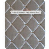 Scandi Grey Linen & Chrome Notice Board X-Large