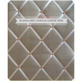 Scandi Grey Linen & Copper Notice Board X-Large