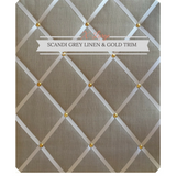 Scandi Grey Linen & Gold Notice Board X-Large
