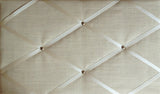 Ivory Cream Linen Memo Board with Chrome Studs