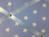 Baby Blue White Stars Memo Board - Close up